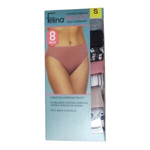 Felina Underwear Pack Woman's Small Cotton Stretch High Cut Full Coverage